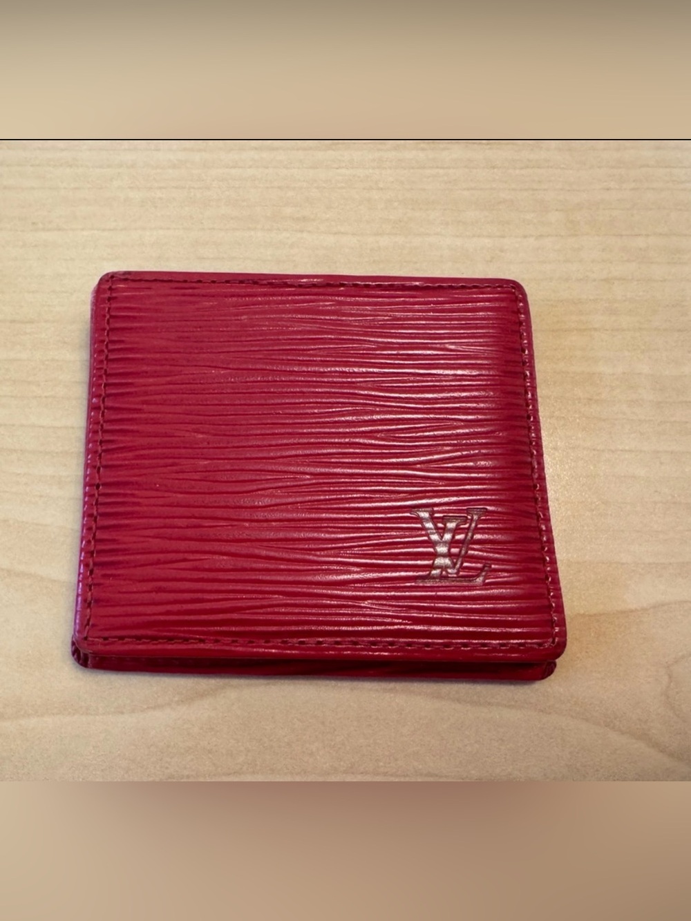 Louis Vuitton LV Red Epi Porte-Monnaie Boite Accordion Coin Box Vintage Luxury